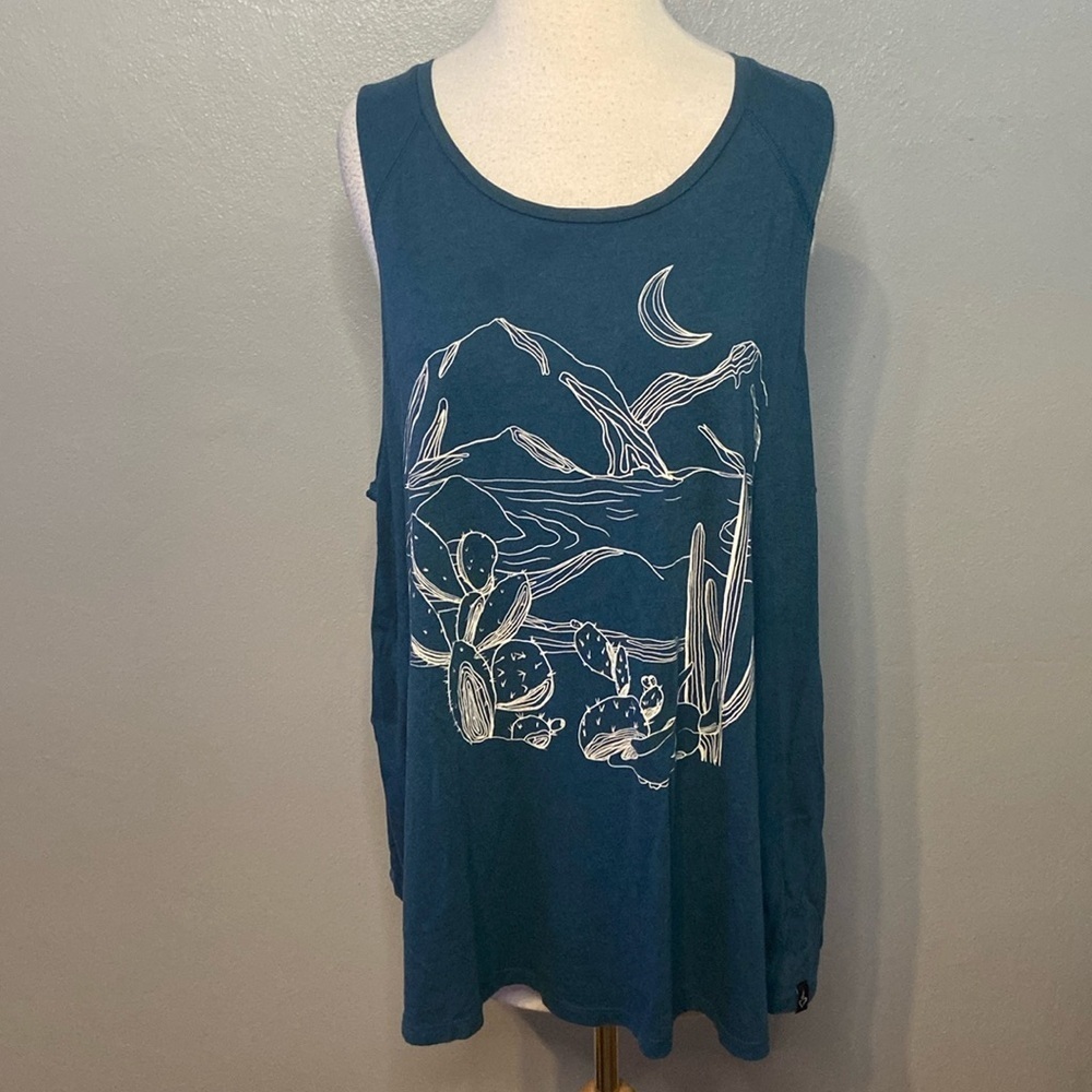 Torrid Happy Camper Tank Top Cacti Cactus Teal Blue 3 (3X)